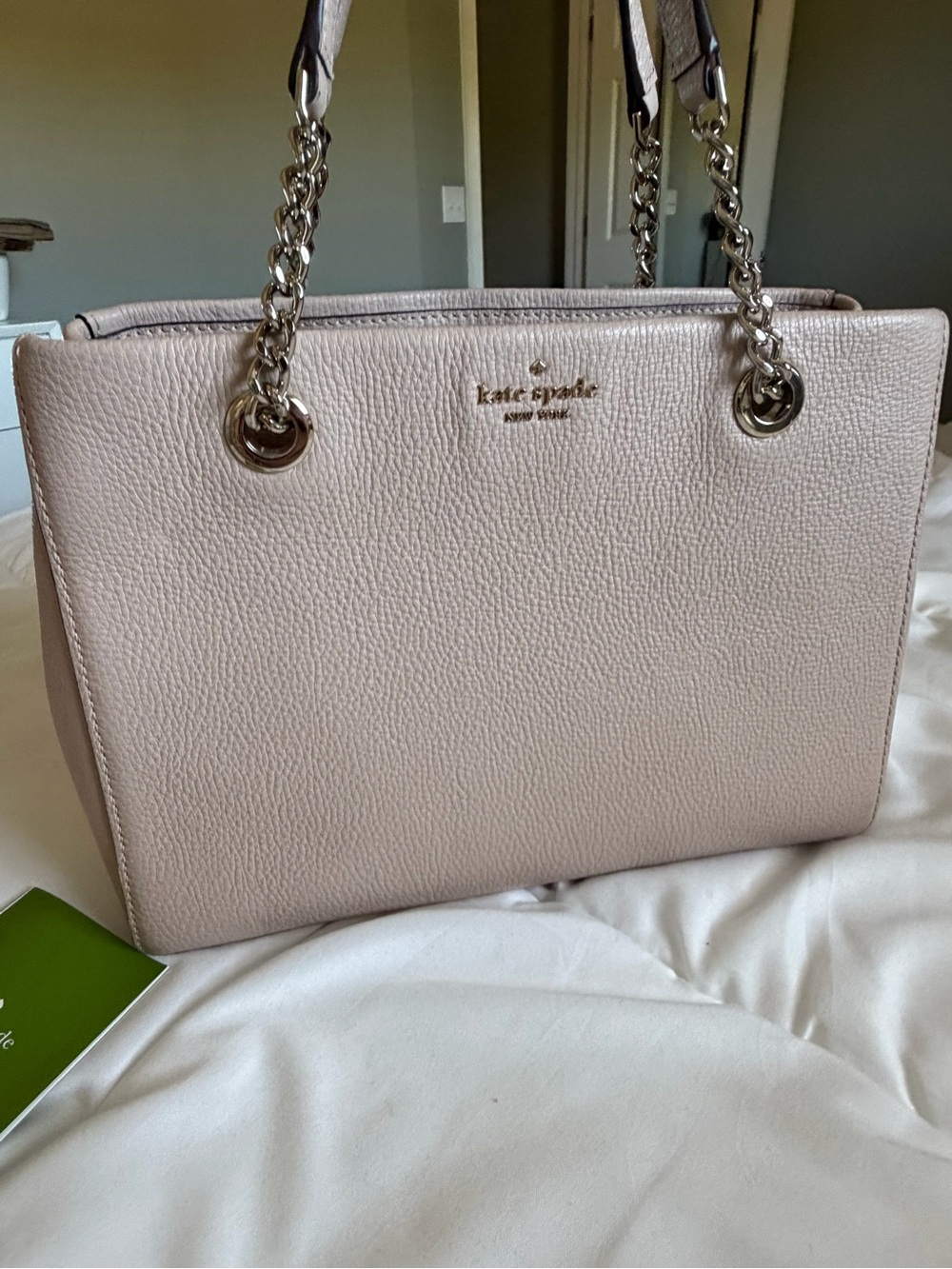 KATE SPADE Blush Leather Chain Tote